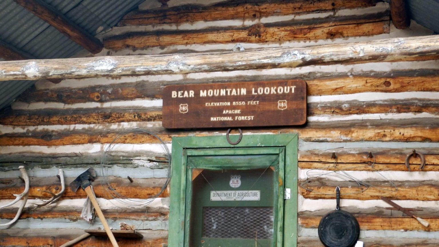 Blue Range Primitive Area, Bear Mountain Lookout cabin, April