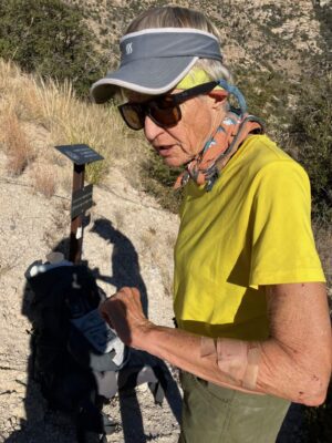 Pusch Ridge Wilderness, bandaged arm on Romero Pass, 2024 December