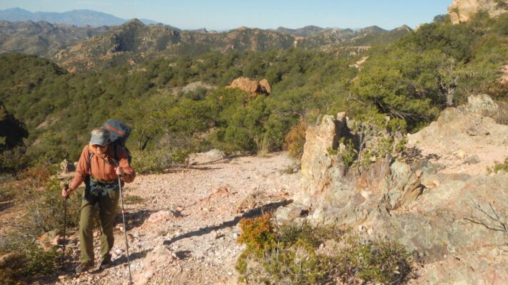 Galiuro Wilderness, rocky ridge hiking, 2024 April