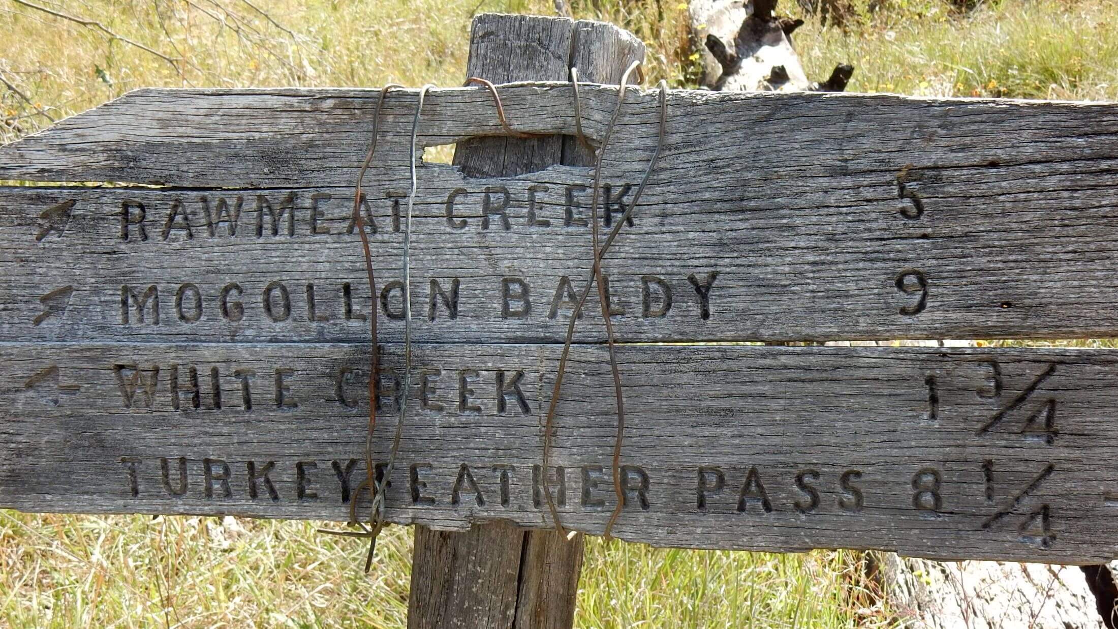 Gila Wilderness, backpacking, historic sign, September