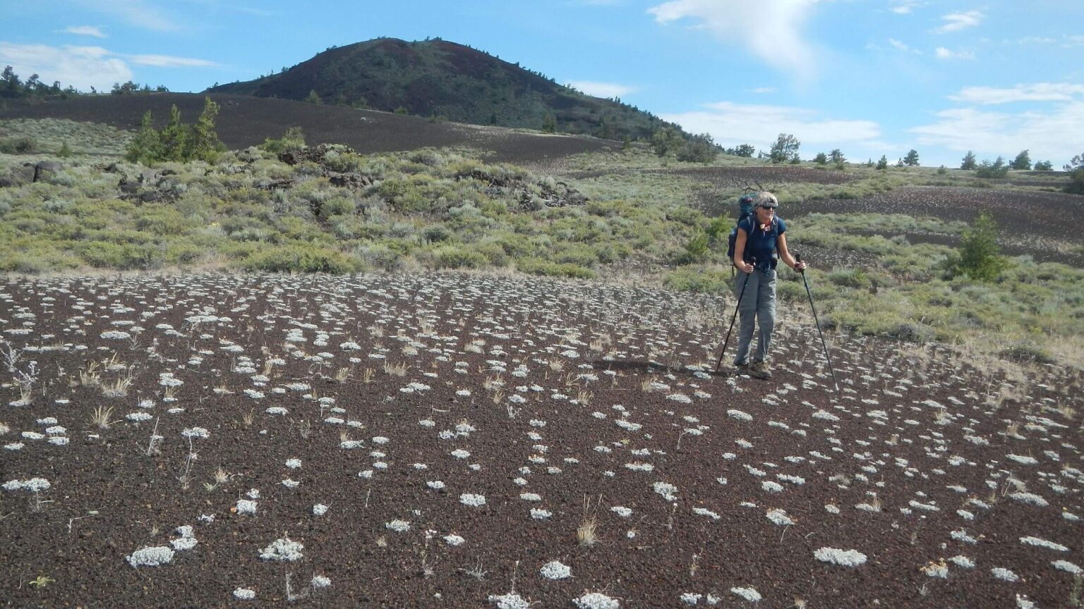 Craters of the Moon National Wilderness, x-country thru cinders, July