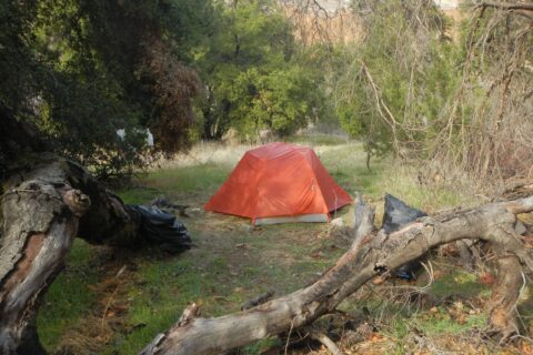 Sisquoc River camp dry 26 hrs after flood surge.