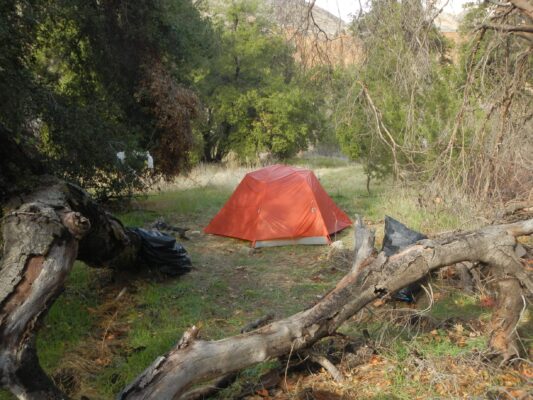 Sisquoc River camp dry 26 hrs after flood surge.